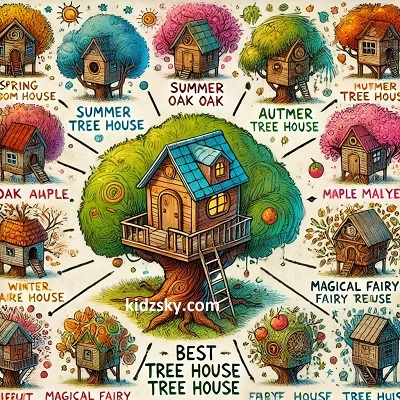 Tree House Drawing for Kids